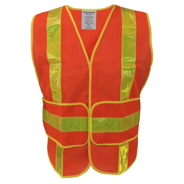 Ironwear Safety Vest w/ Chevron Tape & Wraparound Hook & Loop Closure (2X-Large-4X-Large) 1235-2XL-4XL